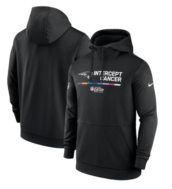 New England Patriots 2022 Black Crucial Catch Therma Performance Pullover Hoodie