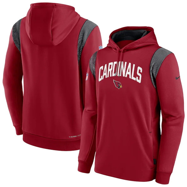 Arizona Cardinals Burgundy Sideline Stack Performance Pullover Hoodie