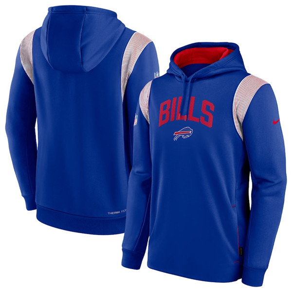 Buffalo Bills Royal Sideline Stack Performance Pullover Hoodie