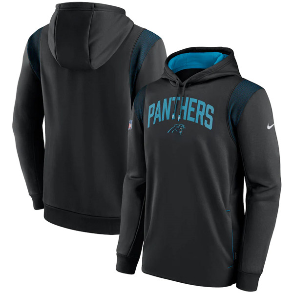 Carolina Panthers Black Sideline Stack Performance Pullover Hoodie