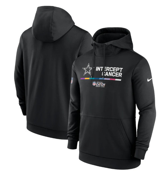 Dallas Cowboys 2022 Black Crucial Catch Therma Performance Pullover Hoodie