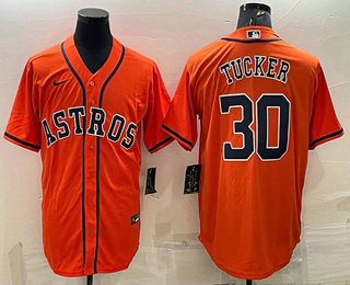 Houston Astros #30 Kyle Tucker Orange Stitched MLB Cool Base Nike Jersey