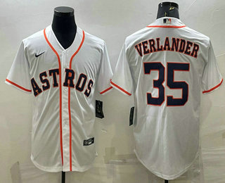 Houston Astros #35 Justin Verlander White Stitched MLB Cool Base Nike Jersey