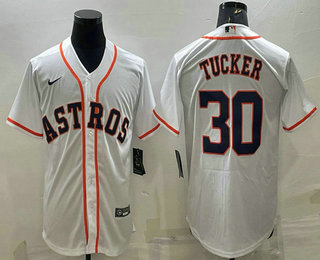 Houston Astros #30 Kyle Tucker White Stitched MLB Cool Base Nike Jersey