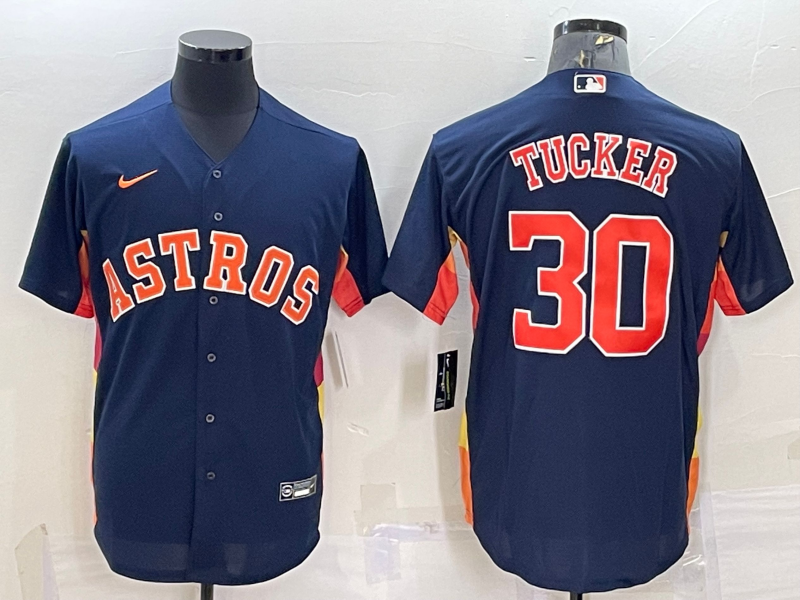 Houston Astros #30 Kyle Tucker Navy Blue Stitched MLB Cool Base Nike Jersey