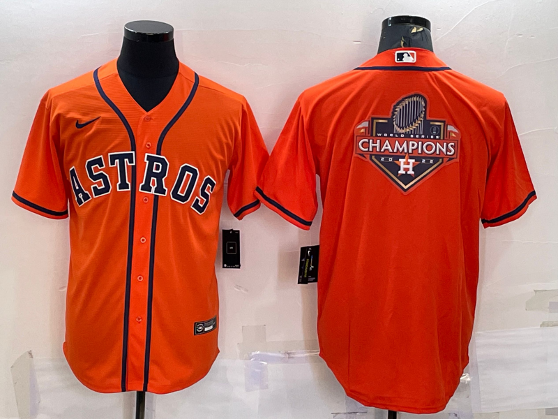 Houston Astros Orange Champions Big Logo Stitched MLB Cool Base Nike Jersey