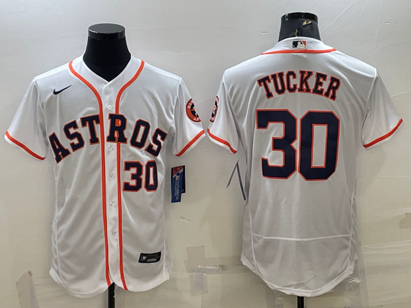 Houston Astros #30 Kyle Tucker White Stitched MLB Flex Base Nike Jersey