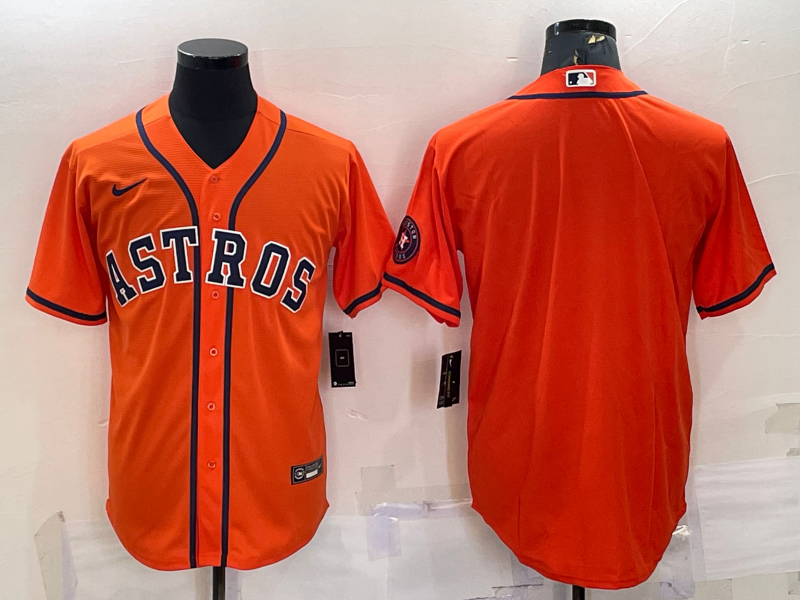 Houston Astros Blank Orange With Patch Stitched MLB Cool Base Nike Jersey