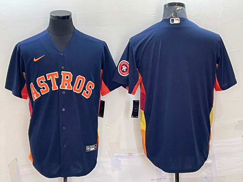 Houston Astros Blank Navy Blue With Patch Stitched MLB Cool Base Nike Jersey