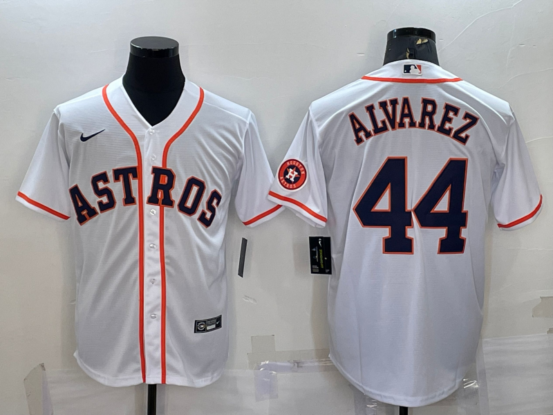 Houston Astros #44 Yordan Alvarez White With Patch Stitched MLB Cool Base Nike Jersey