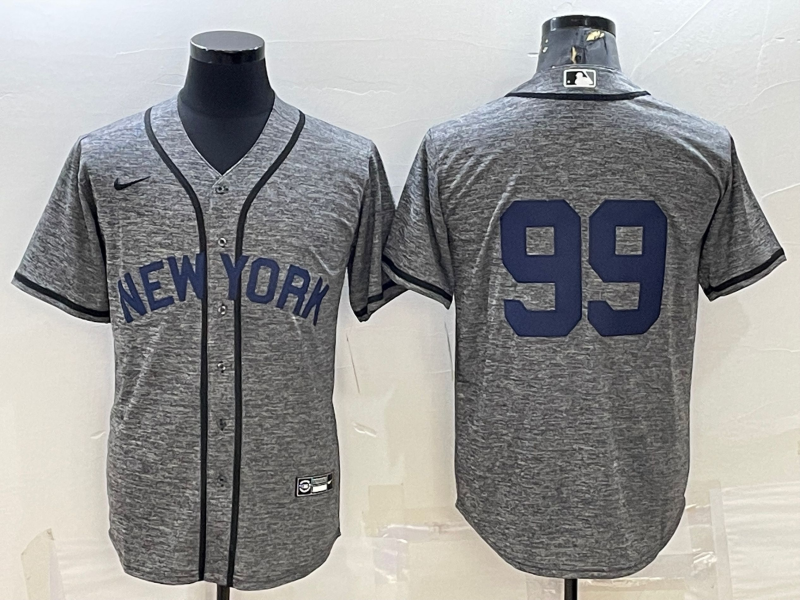 New York Yankees #99 Aaron Judgey No Name Grey Gridiron Cool Base Stitched Jersey