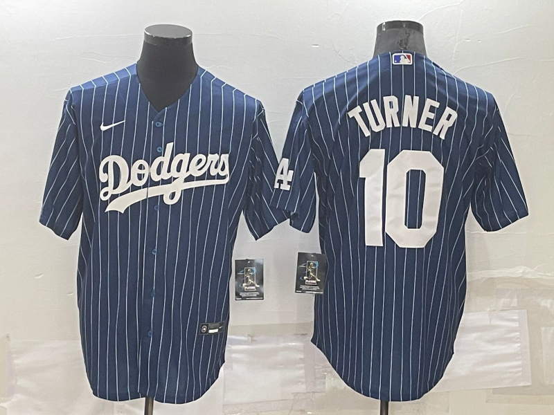 Los Angeles Dodgers Blank Navy Blue Pinstripe Stitched MLB Cool Base Nike Jersey