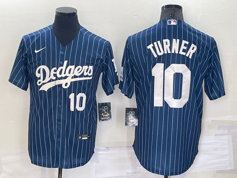 Los Angeles Dodgers Blank Number Navy Blue Pinstripe Stitched MLB Cool Base Nike Jersey