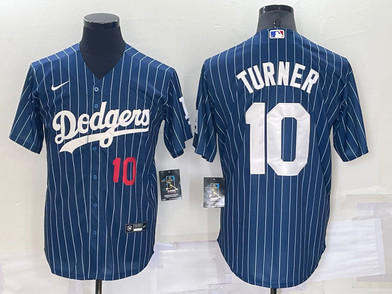 Los Angeles Dodgers Blank Number Red Navy Blue Pinstripe Stitched MLB Cool Base Nike Jersey