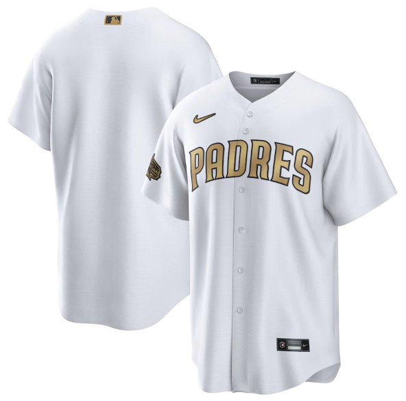 San Diego Padres Blank White 2022 All-Star Cool Base Stitched Baseball Jersey