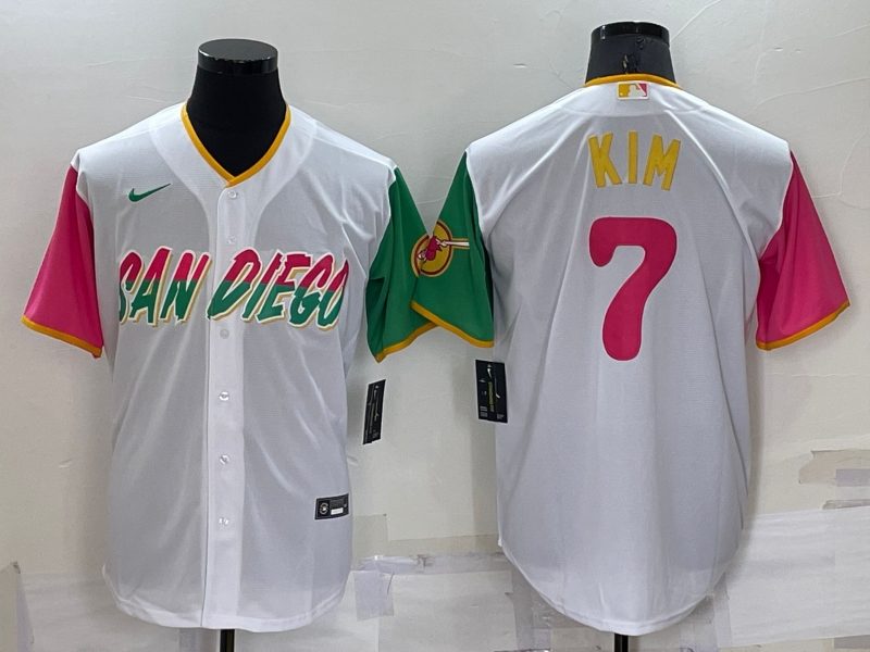 San Diego Padres #7 Ha Seong Kim White 2022 City Connect Cool Base Stitched Jersey