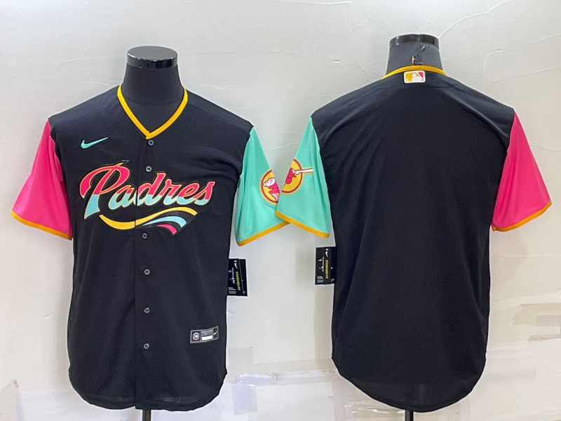San Diego Padres Blank Black 2022 City Connect Cool Base Stitched Jersey