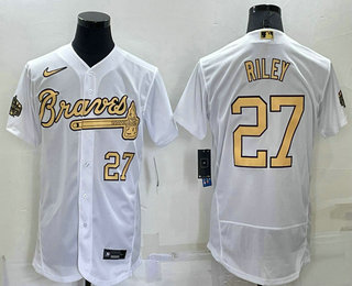 Atlanta Braves #27 Austin Riley Number White 2022 All Star Stitched Flex Base Nike Jersey