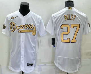 Atlanta Braves #27 Austin Riley White 2022 All Star Stitched Flex Base Nike Jersey