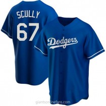 Los Angeles Dodgers #67 Vin Scully Blue Stitched MLB Cool Base Nike Jersey