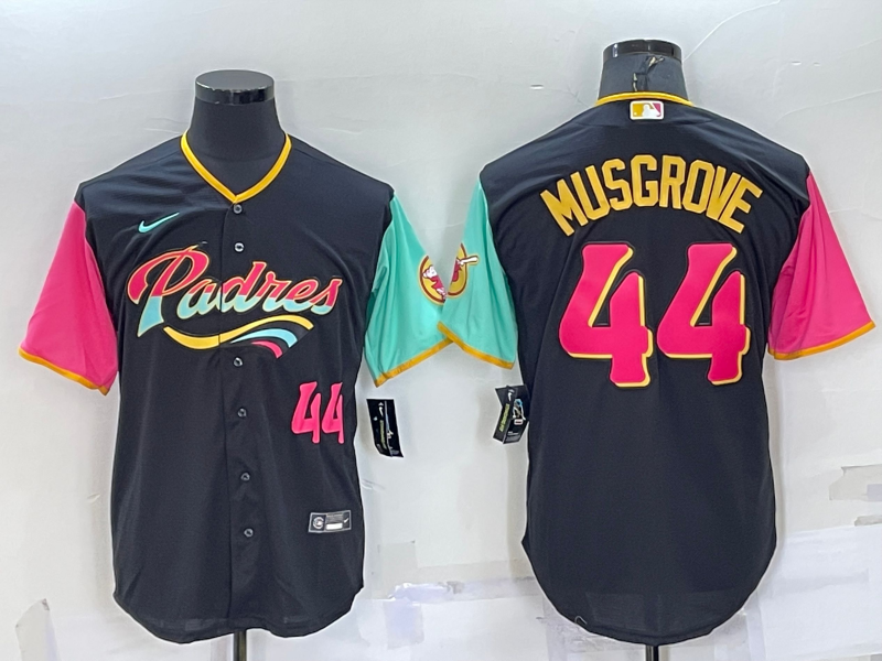 San Diego Padres #44 Joe Musgrove Number Black 2022 City Connect Cool Base Stitched Jersey