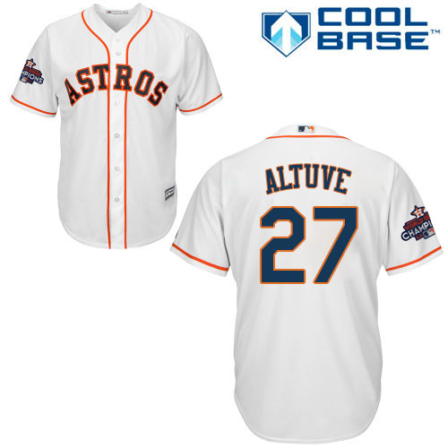 Astros #27 Jose Altuve White New Cool Base 2017 World Series Champions Stitched MLB Jersey