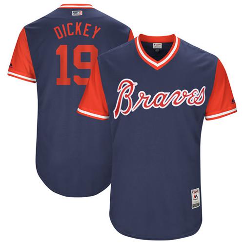 Braves #19 R.A. Dickey Navy "Dickey" Players Weekend Authentic Stitched MLB Jersey