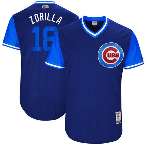 Cubs #18 Ben Zobrist Royal "Zorilla" Players Weekend Authentic Stitched MLB Jersey