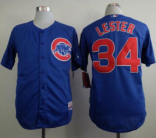 Cubs #34 Jon Lester Blue Cool Base Stitched MLB Jersey