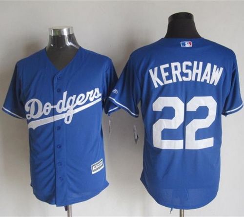 Dodgers #22 Clayton Kershaw Blue New Cool Base Stitched MLB Jersey