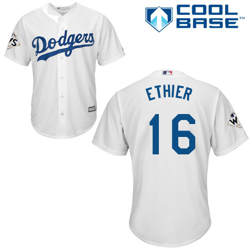 Dodgers #16 Andre Ethier White New Cool Base 2017 World Series Bound Stitched MLB Jersey