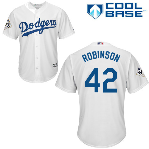 Dodgers #42 Jackie Robinson White New Cool Base 2017 World Series Bound Stitched MLB Jersey