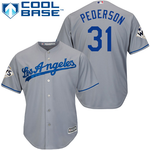 Dodgers #31 Joc Pederson Grey New Cool Base 2017 World Series Bound Stitched MLB Jersey