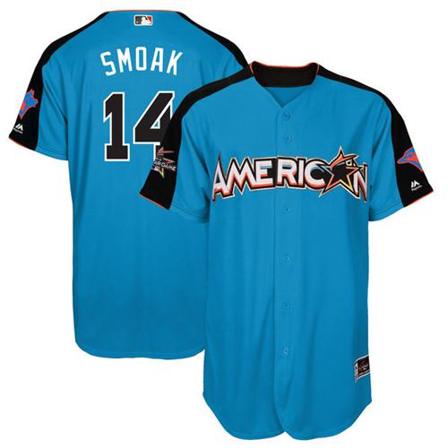 Blue Jays #14 Justin Smoak Blue 2017 All-Star American League Stitched MLB Jersey