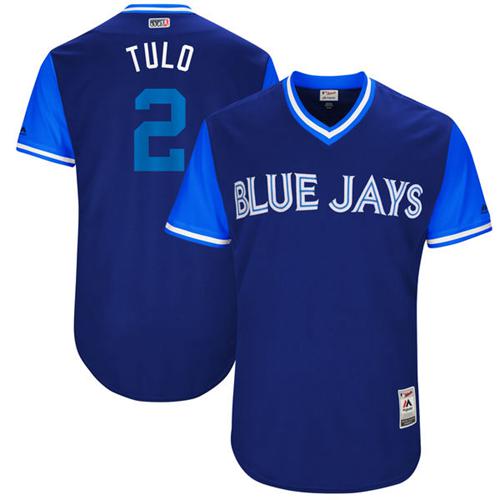 Blue Jays #2 Troy Tulowitzki Navy "Tulo" Players Weekend Authentic Stitched MLB Jersey