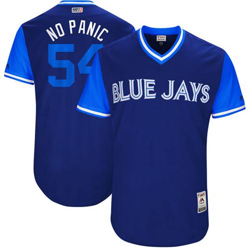 Blue Jays #54 Roberto Osuna Navy "No Panic" Players Weekend Authentic Stitched MLB Jersey