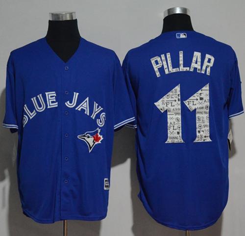 Blue Jays #11 Kevin Pillar Blue 2017 Spring Training Cool Base Stitched MLB Jersey