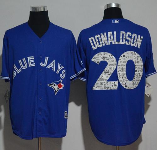 Blue Jays #20 Josh Donaldson Blue 2017 Spring Training Cool Base Stitched MLB Jersey