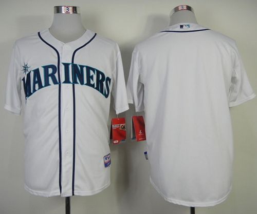 Mariners Blank White Cool Base Stitched MLB Jersey