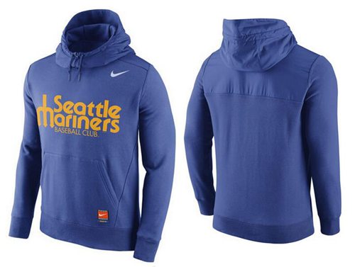 Men's Seattle Mariners Nike Blue Cooperstown Collection Hybrid Pullover Hoodie