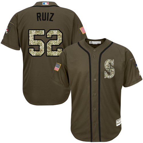 Mariners #52 Carlos Ruiz Green Salute to Service Stitched MLB Jersey