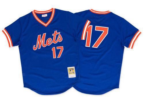 Mitchell And Ness 1986 Mets #17 Keith Hernandez Blue Throwback Stitched MLB Jersey