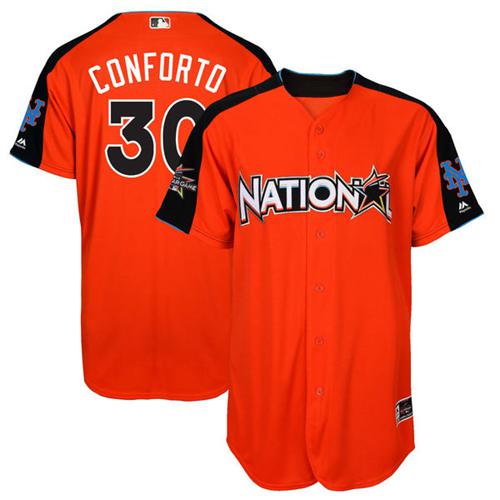 Mets #30 Michael Conforto Orange 2017 All-Star National League Stitched MLB Jersey