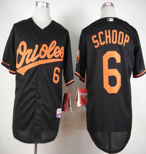 Orioles #6 Jonathan Schoop Black Cool Base Stitched MLB Jersey