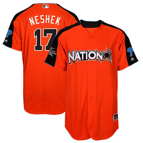 Phillies #17 Pat Neshek Orange 2017 All-Star National League Stitched MLB Jersey