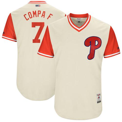 Phillies #7 Maikel Franco Cream "Compa F" Players Weekend Authentic Stitched MLB Jersey