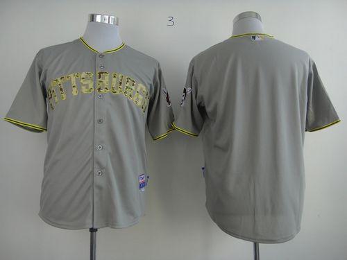 Pirates Blank Grey USMC Cool Base Stitched MLB Jersey