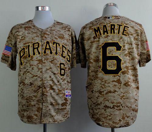 Pirates #6 Starling Marte Camo Alternate Cool Base Stitched MLB Jersey