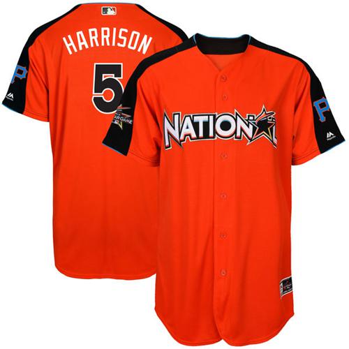 Pirates #5 Josh Harrison Orange 2017 All-Star National League Stitched MLB Jersey