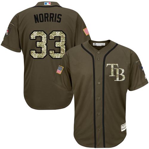 Rays #33 Derek Norris Green Salute to Service Stitched MLB Jersey